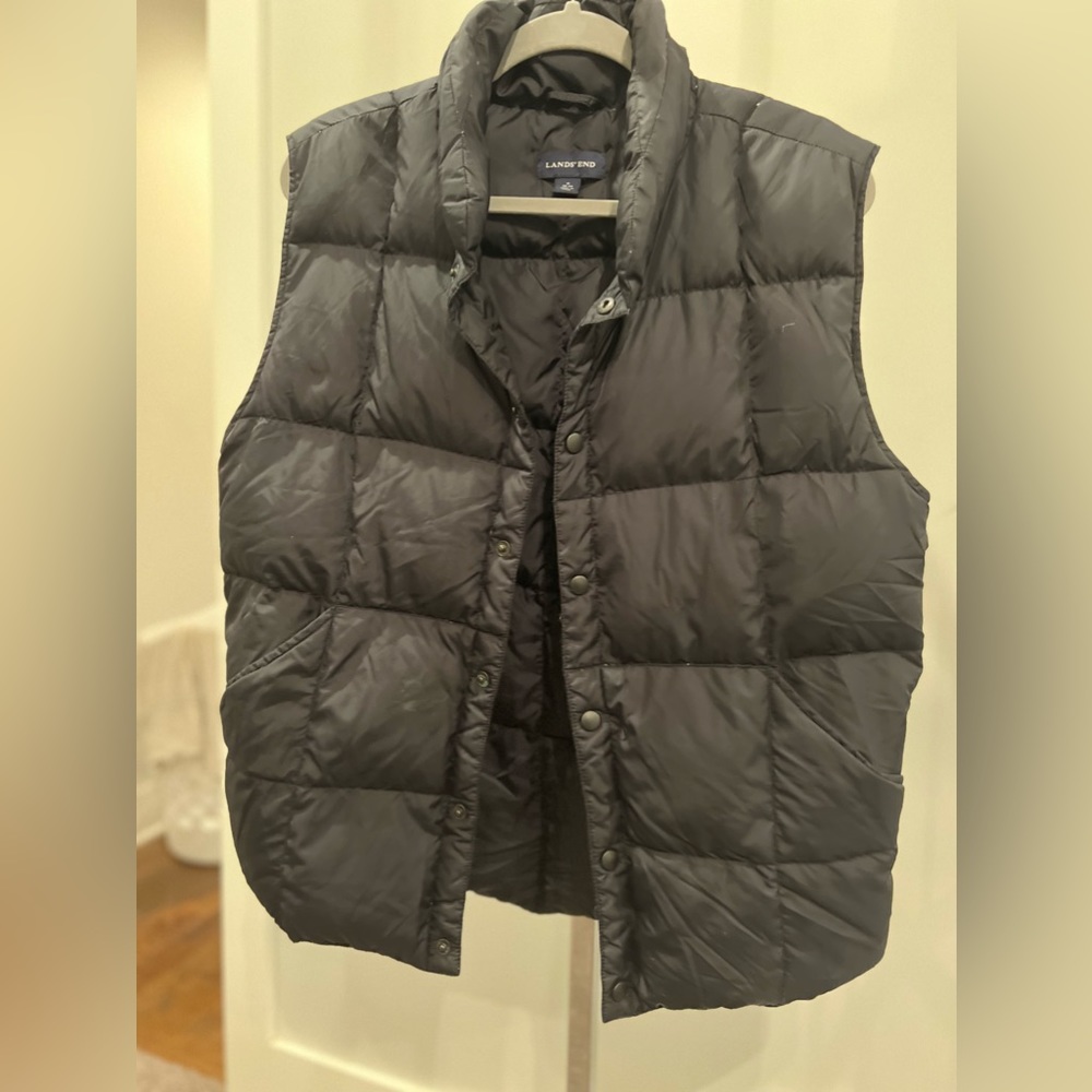 Black Puffer Vest Lands End Medium